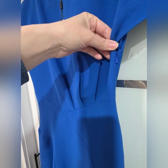 Reiss Victoria capped sleeve midi dress, Blue Royal Color - Picture 9 of 17